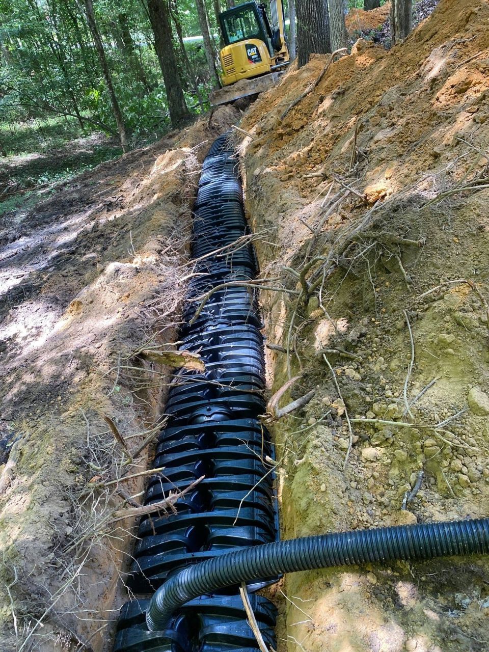 Field Lines Repaired with a Backhoe – Crossover Line Added